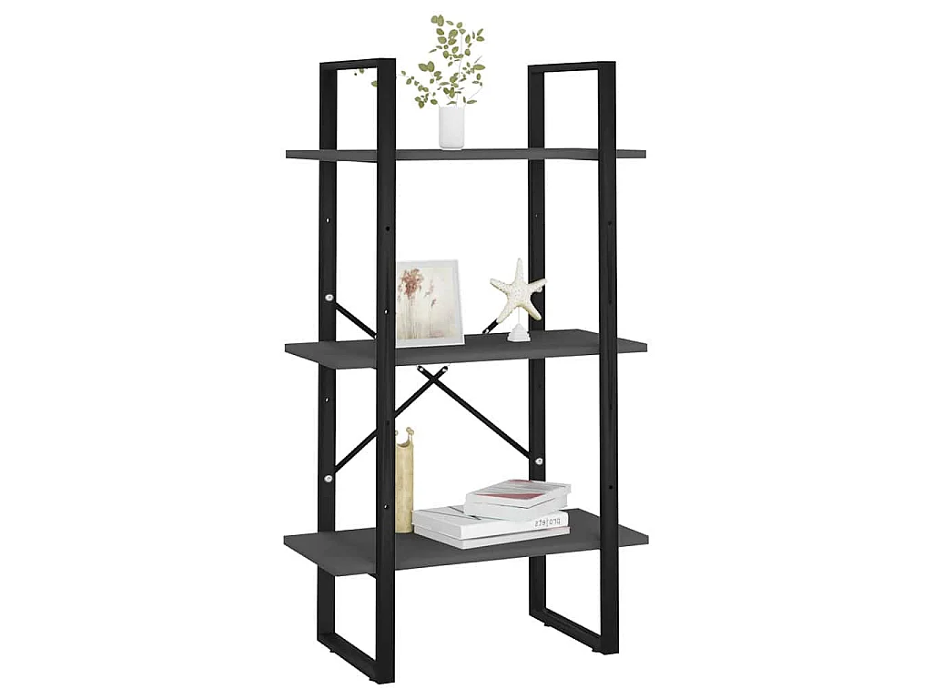 Étagère de rangement gris 60x30x105 cm bois d'ingénierie