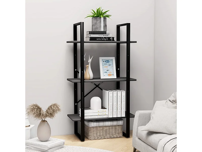 Étagère de rangement gris 60x30x105 cm bois d'ingénierie