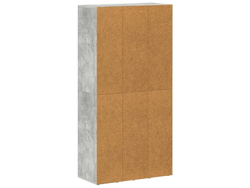Boekenkast/dressoir 66x30x130 cm bewerkt hout betongrijs