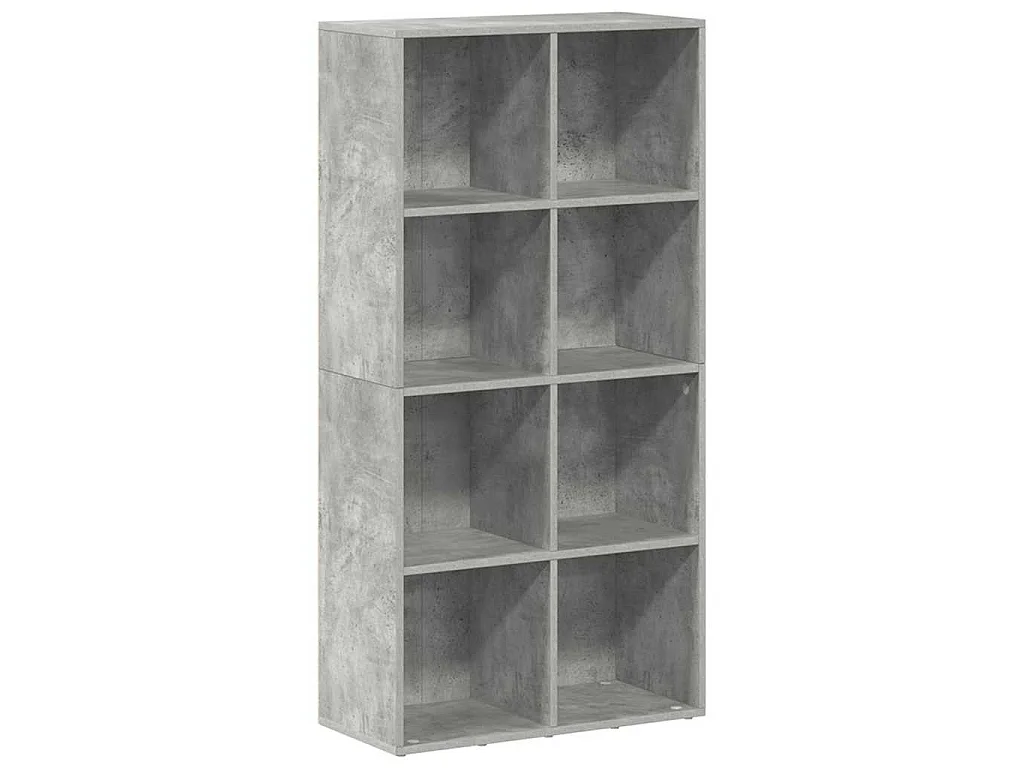Bibliothèque/Buffet Gris béton 66x30x130 cm Bois d’ingénierie