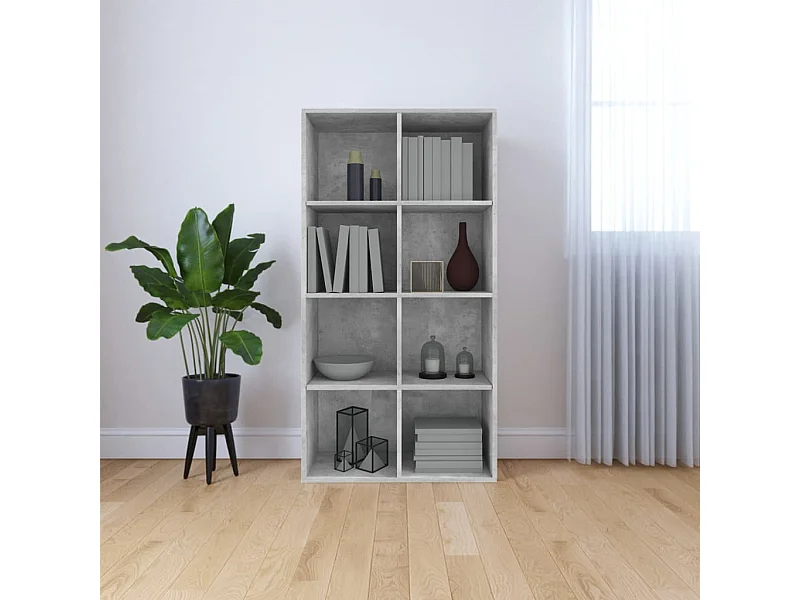 Bücherregal/Sideboard Betongrau 66×30×130 cm Holzwerkstoff