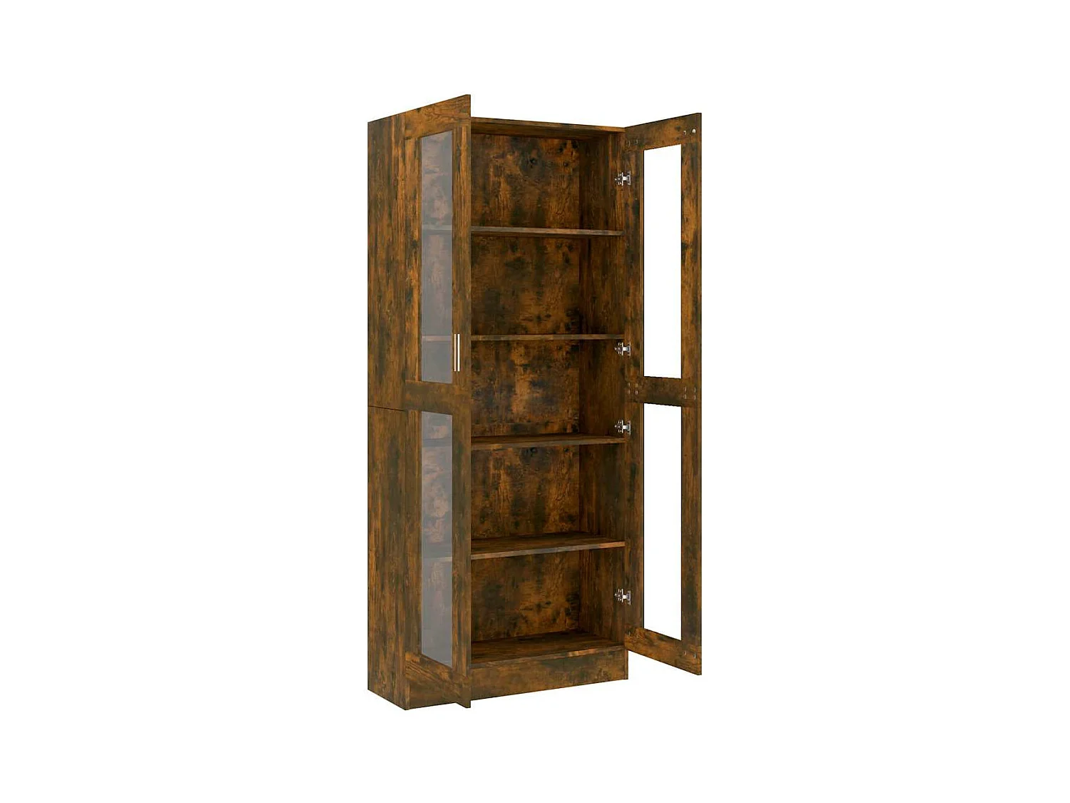 Armoire à vitrine Chêne fumé 82,5x30,5x185 cm Bois ingénierie