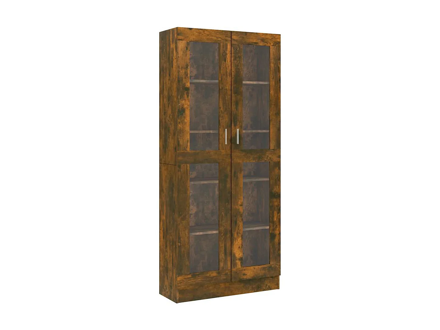 Armoire à vitrine Chêne fumé 82,5x30,5x185 cm Bois ingénierie
