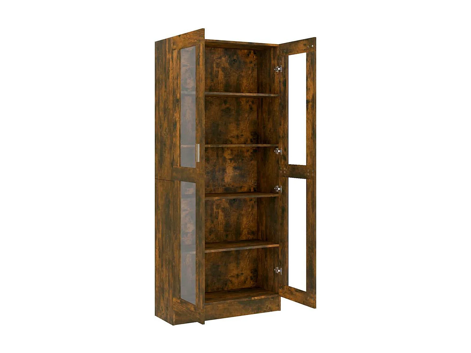 Armoire à vitrine Chêne fumé 82,5x30,5x185 cm Bois ingénierie