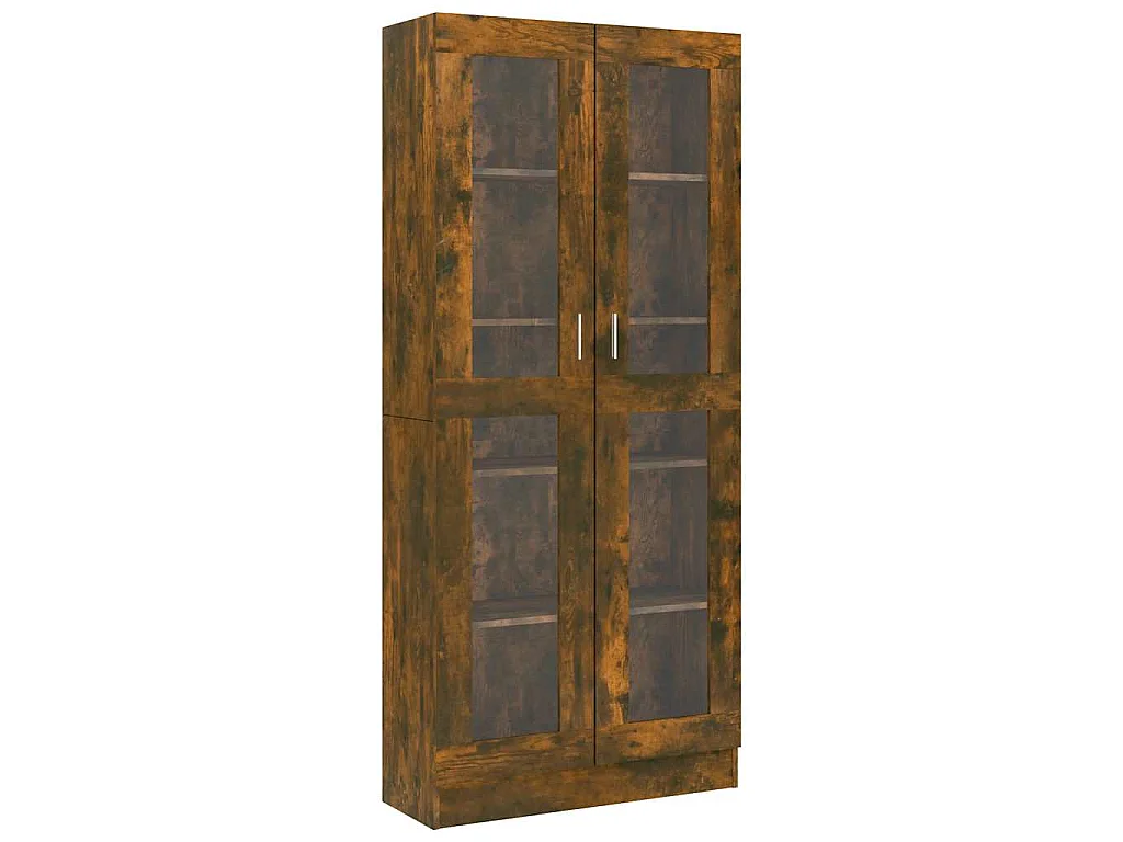 Armoire à vitrine Chêne fumé 82,5x30,5x185 cm Bois ingénierie