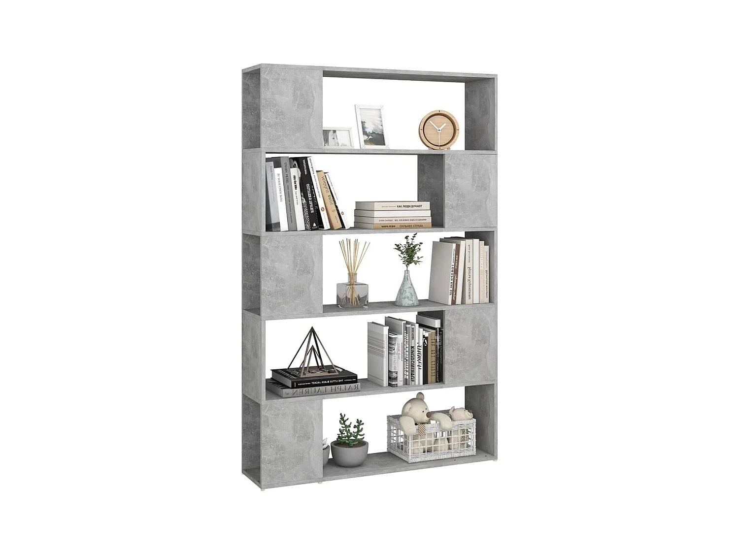 Bibliothèque de séparation Gris béton Bois d'ingénierie