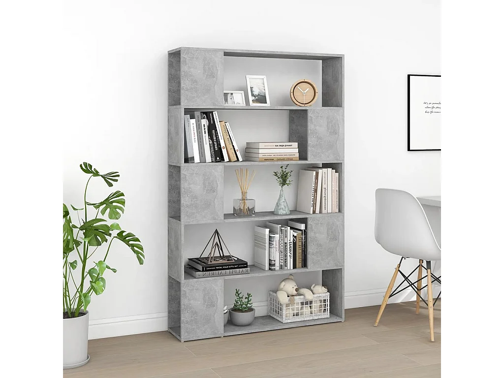 Bibliothèque de séparation Gris béton Bois d'ingénierie