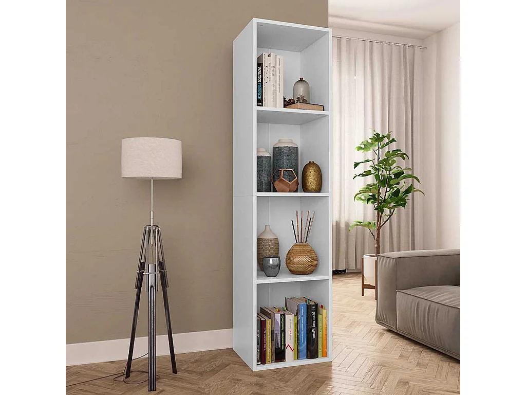Bibliothèque/Meuble TV Blanc 36x30x143 cm Bois d'ingénierie