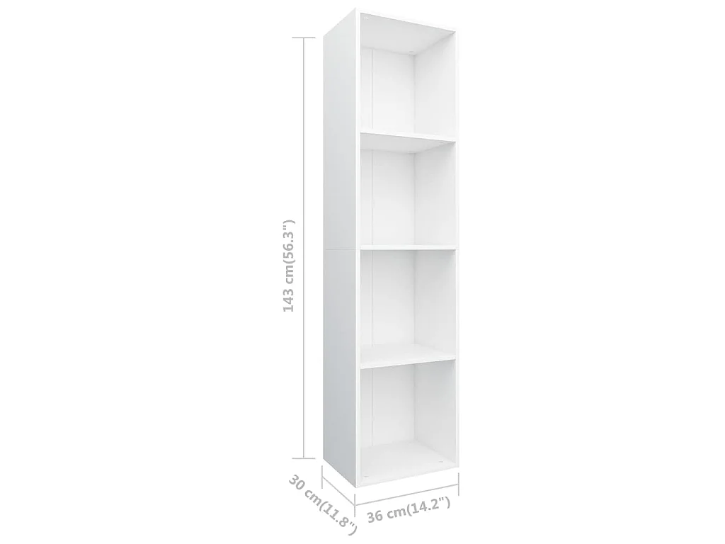 Bibliothèque/Meuble TV Blanc 36x30x143 cm Bois d'ingénierie