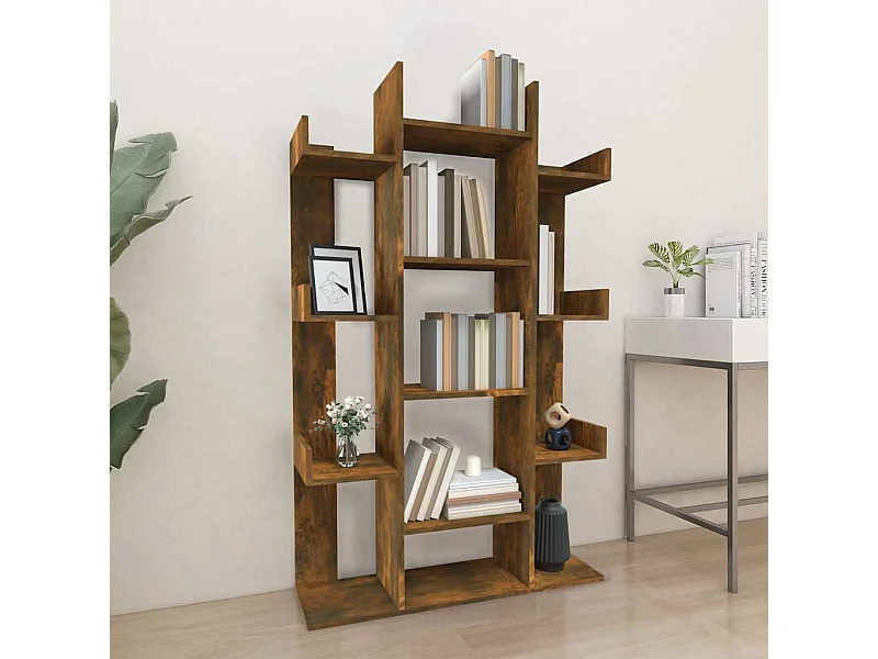 Bibliothèque Chêne fumé 86x25,5x140 cm Bois d'ingénierie