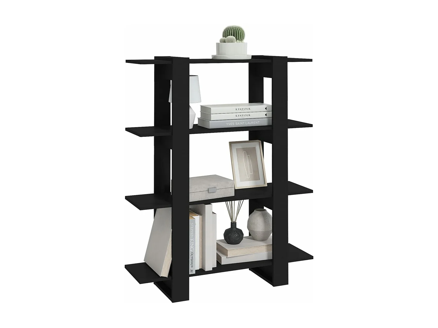 Bücherregal/Raumteiler Schwarz 100x30x123,5 cm