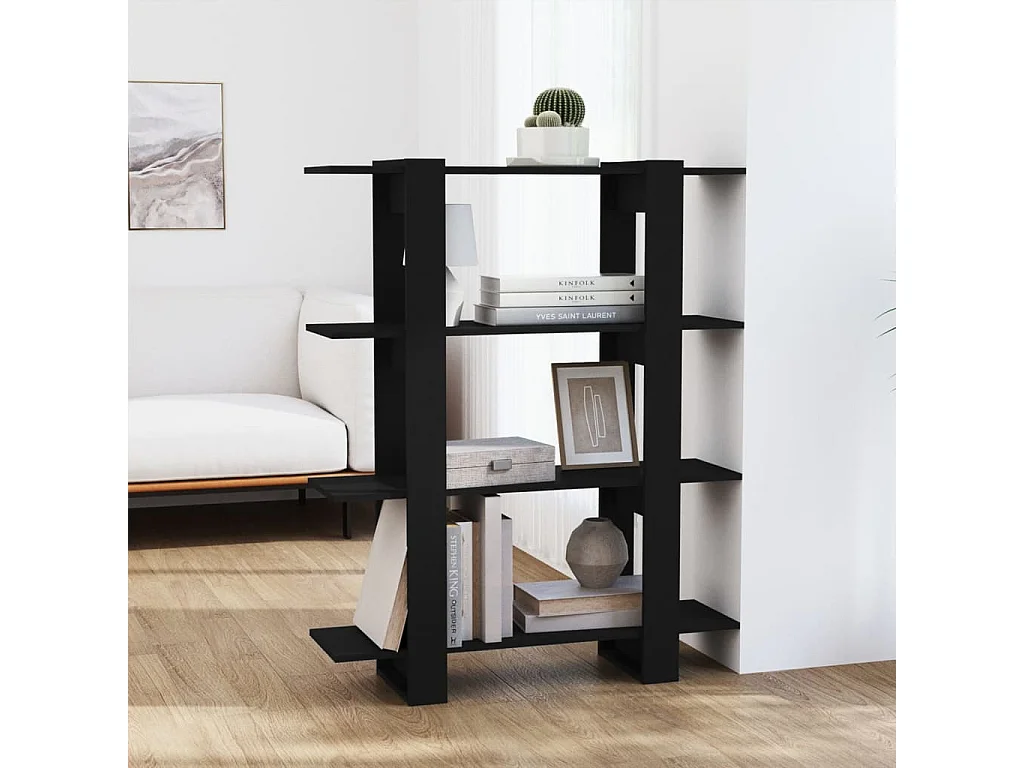 Boekenkast/kamerscherm 100x30x123,5 cm zwart