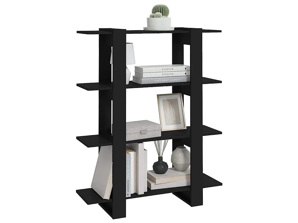Bücherregal/Raumteiler Schwarz 100x30x123,5 cm