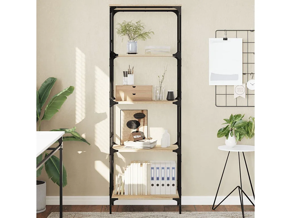 Libreria 5 Ripiani Rovere Sonoma 59x35x171 cm Legno Multistrato