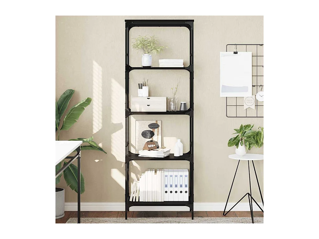 Bibliothèque à 5 niveaux noir 59x35x171 cm bois d'ingénierie