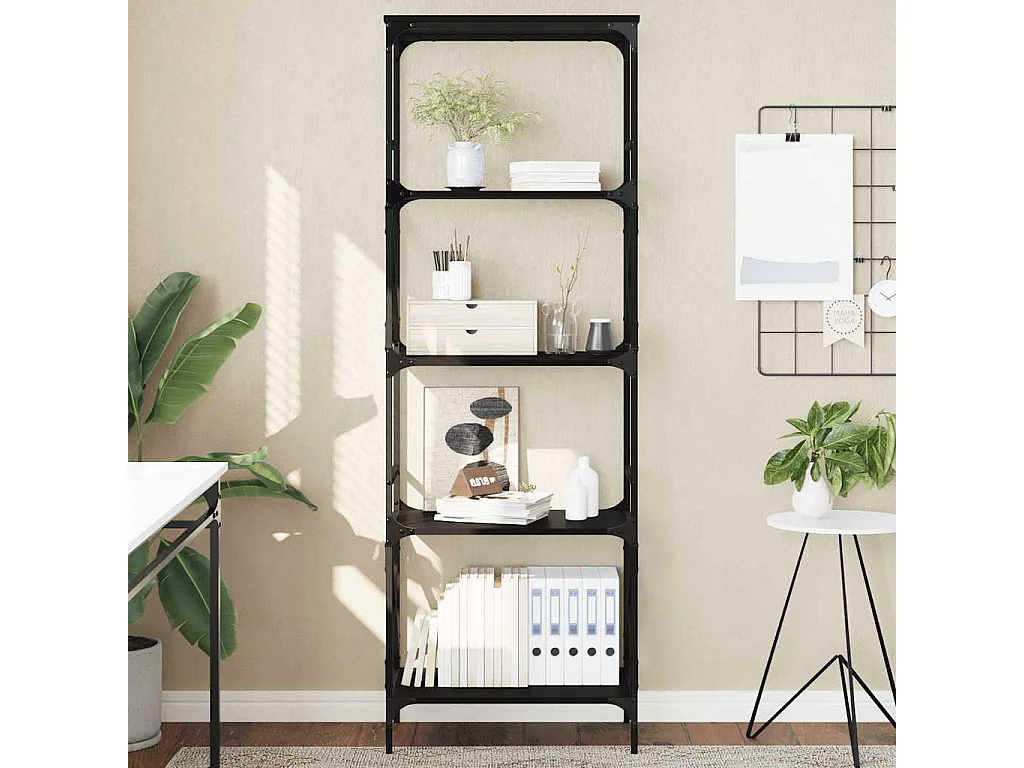 Bibliothèque à 5 niveaux noir 59x35x171 cm bois d'ingénierie