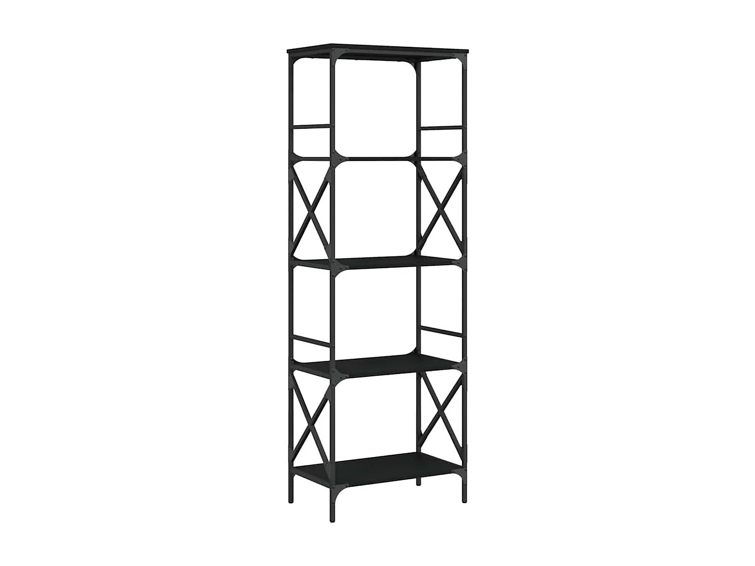 Bibliothèque à 5 niveaux noir 59x35x171 cm bois d'ingénierie