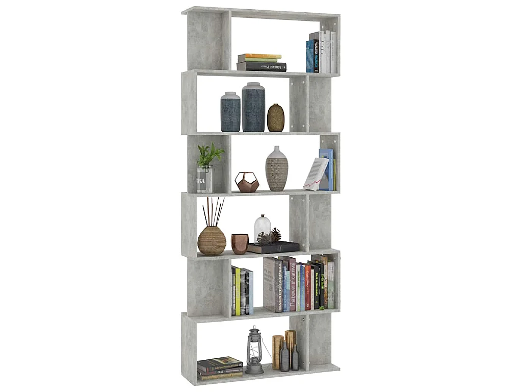 Bibliothèque/Séparateur de pièce Gris béton Bois d'ingénierie