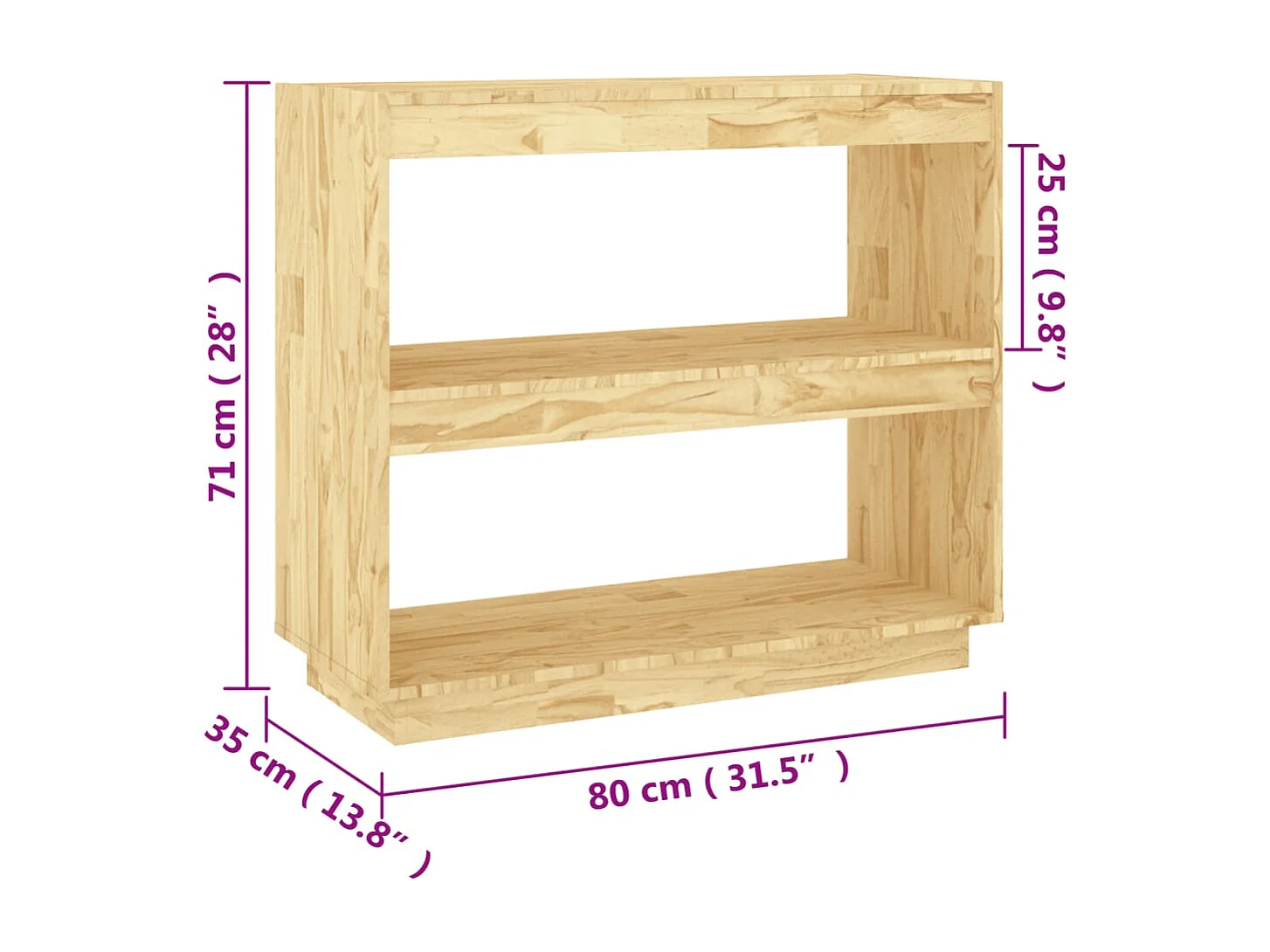 Estante 80x35x71 cm madeira de pinho maciça
