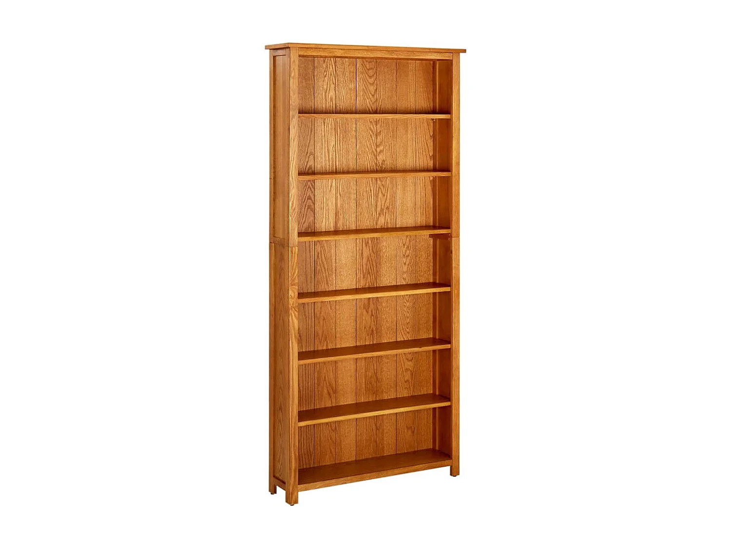 Bücherregal 7 Fächer 90x22,5x200 cm Massivholz Eiche