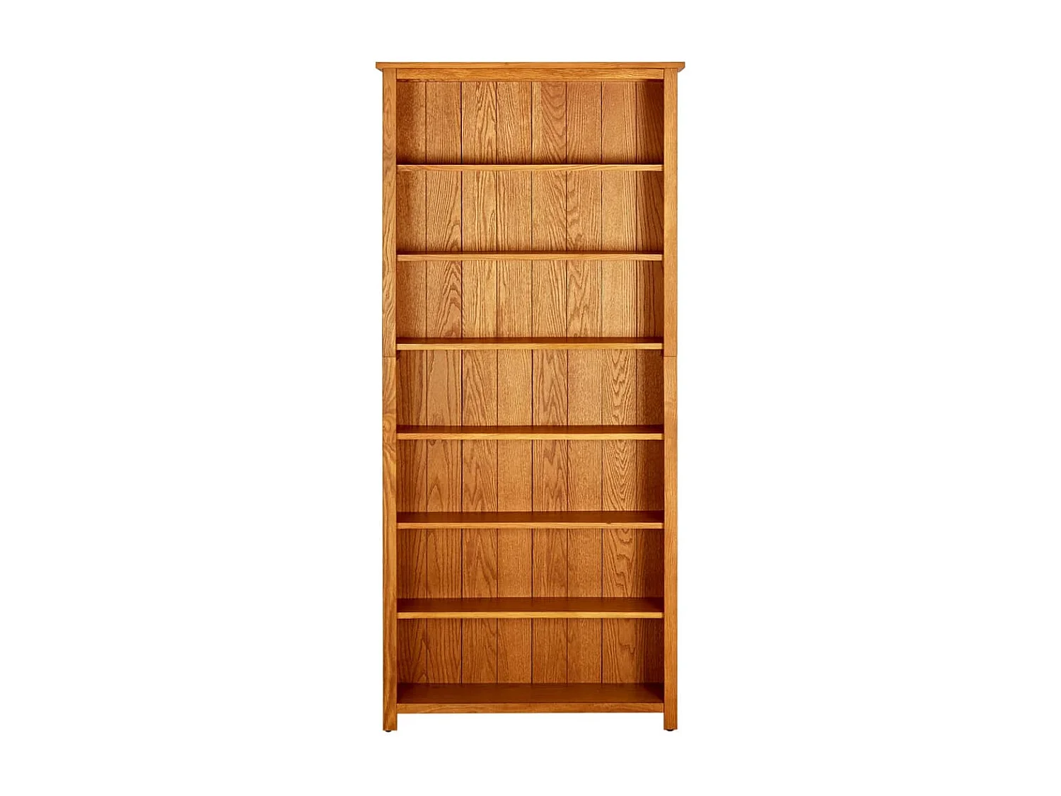 Bücherregal 7 Fächer 90x22,5x200 cm Massivholz Eiche