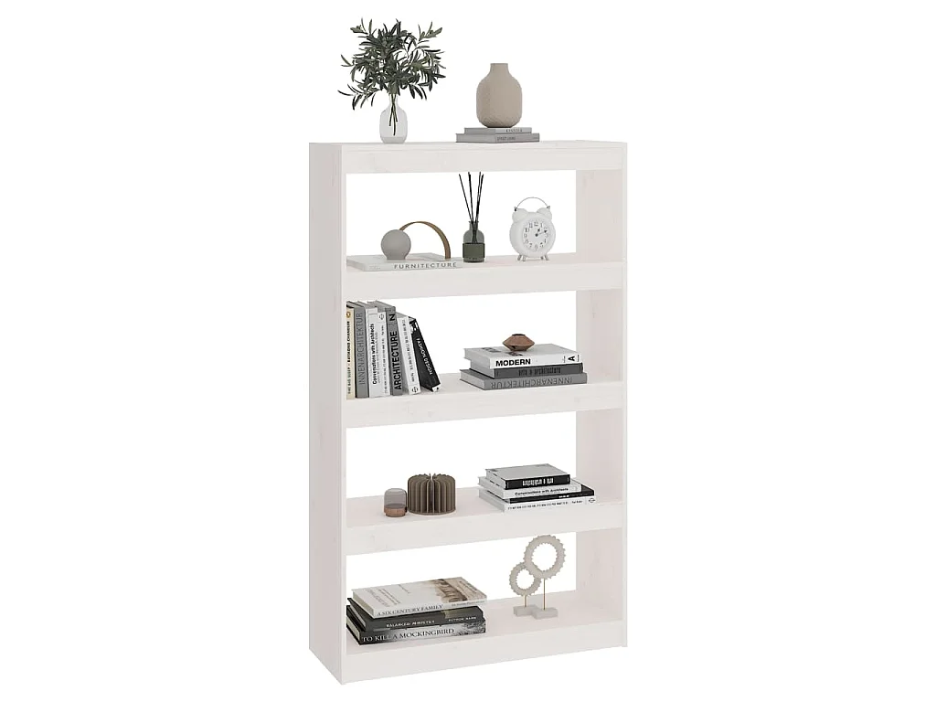 Bibliothèque/Séparateur de pièce Blanc 80x30x135,5cm Pin massif