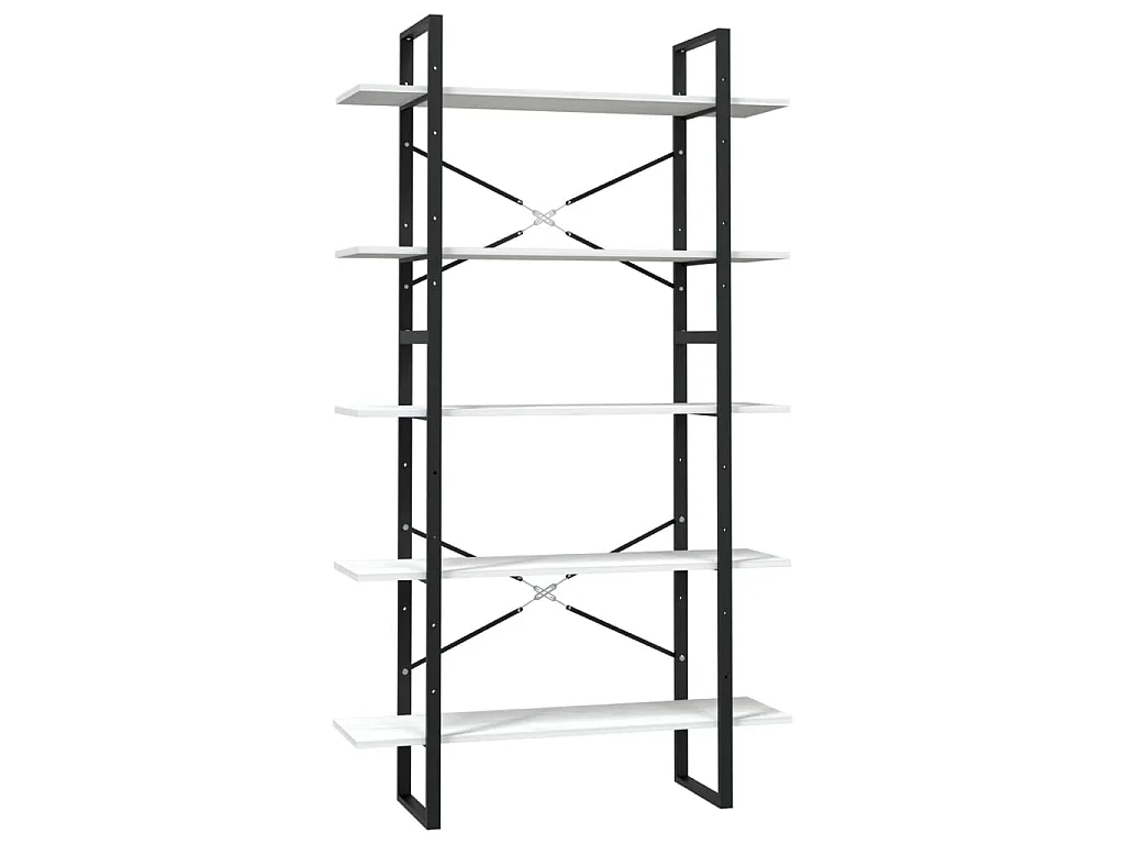 Bibliothèque à 5 niveaux Blanc 100x30x175 cm Bois de pin