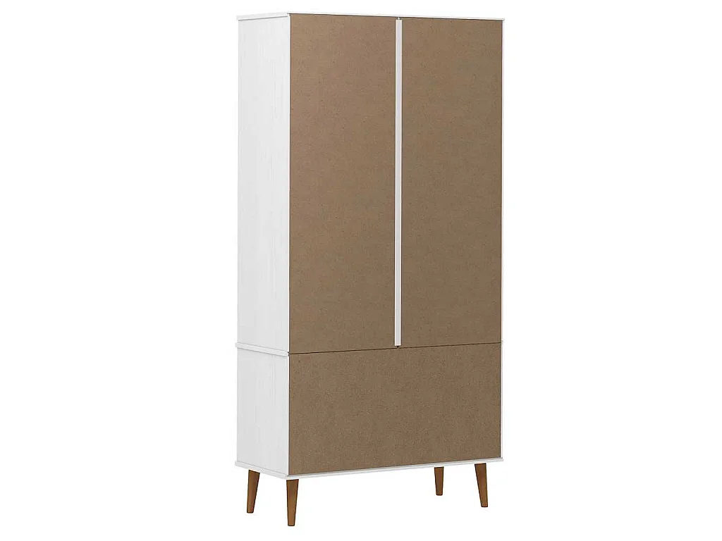 Mueble vitrina MOLDE madera maciza de pino blanco 90x35x175 cm