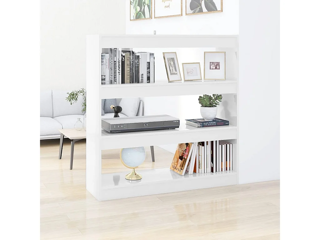 Libreria/Divisorio Bianco Lucido 100x30x103 cm