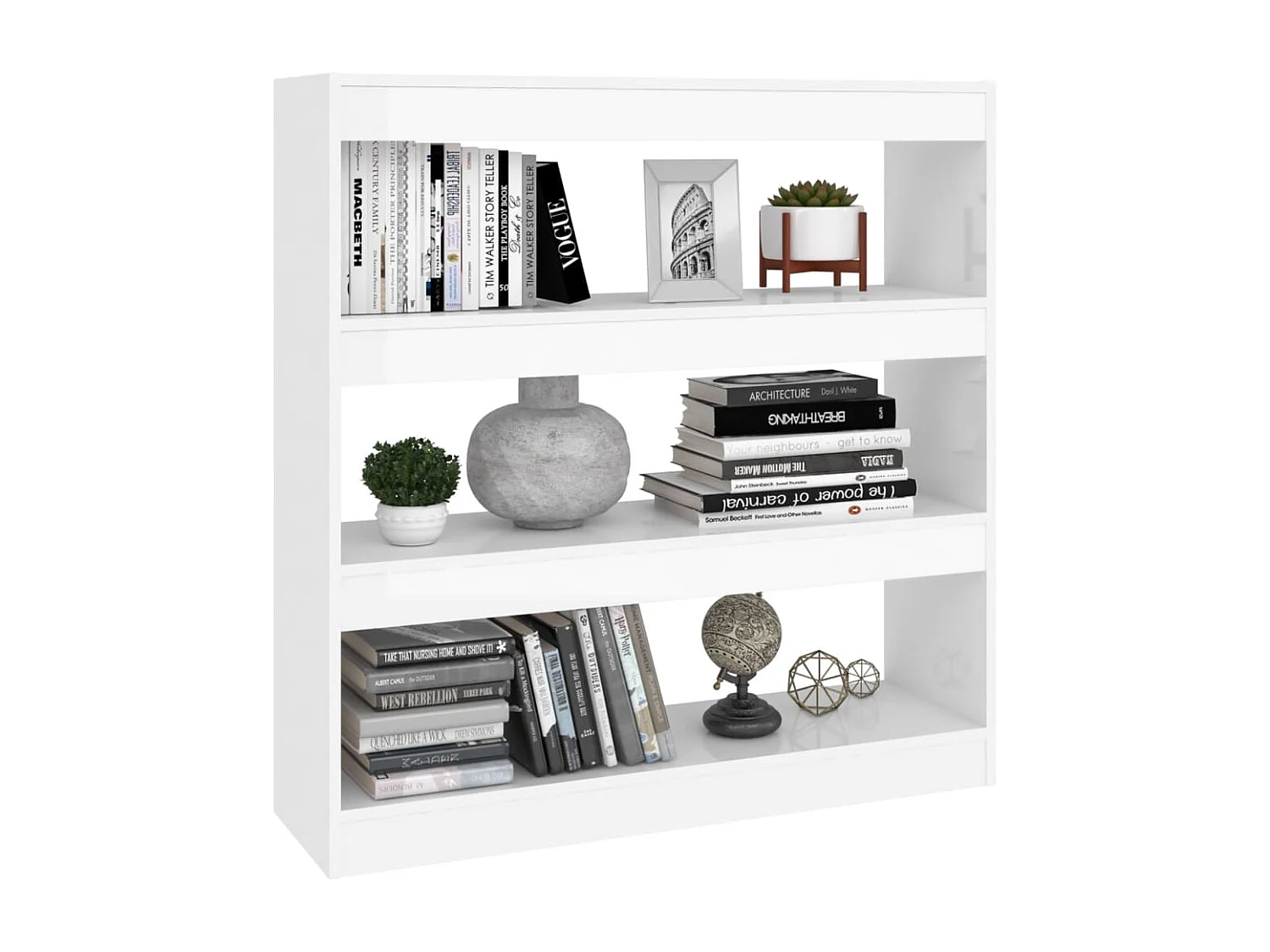 Libreria/Divisorio Bianco Lucido 100x30x103 cm