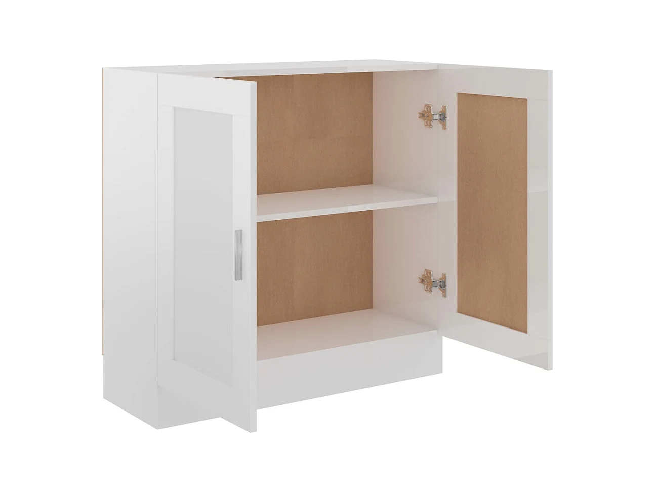 Armario de libros contrachapada blanco brillo 82,5x30,5x80 cm