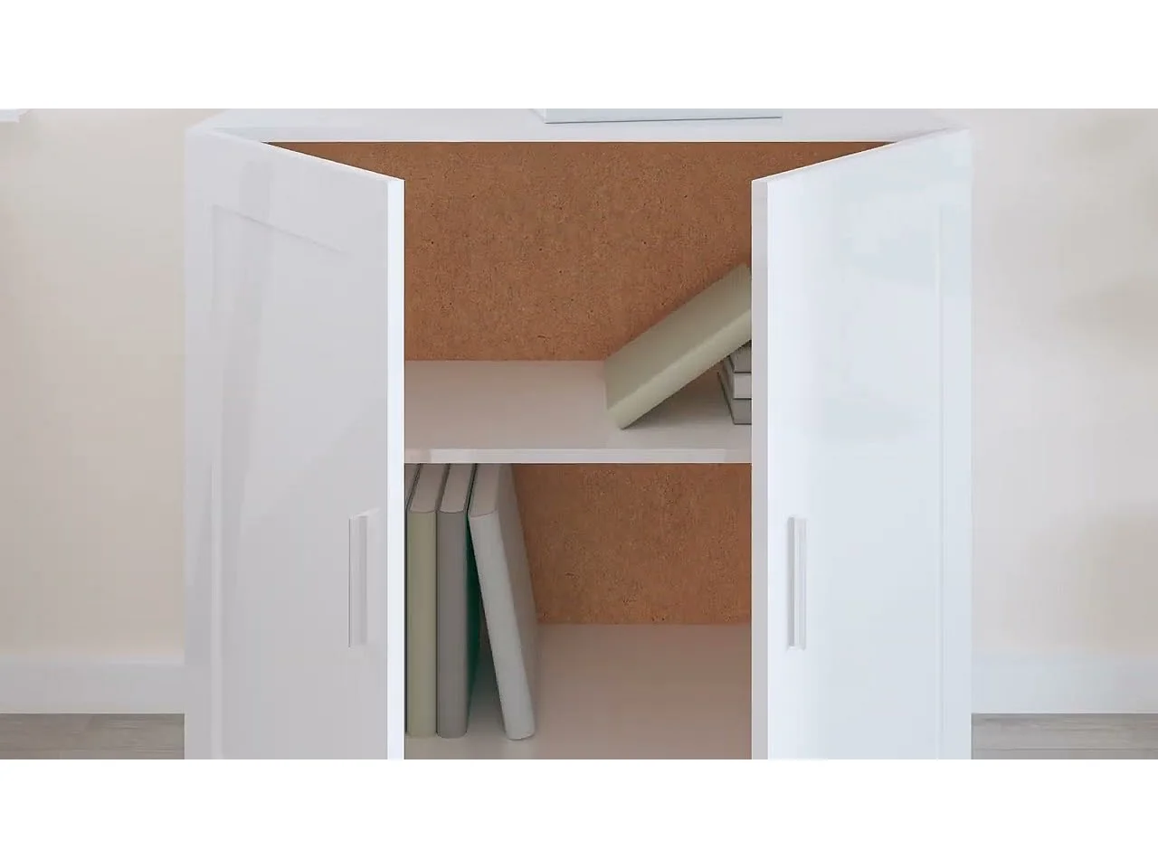 Bücherschrank Hochglanz-Weiß 82,5x30,5x80 cm Holzwerkstoff