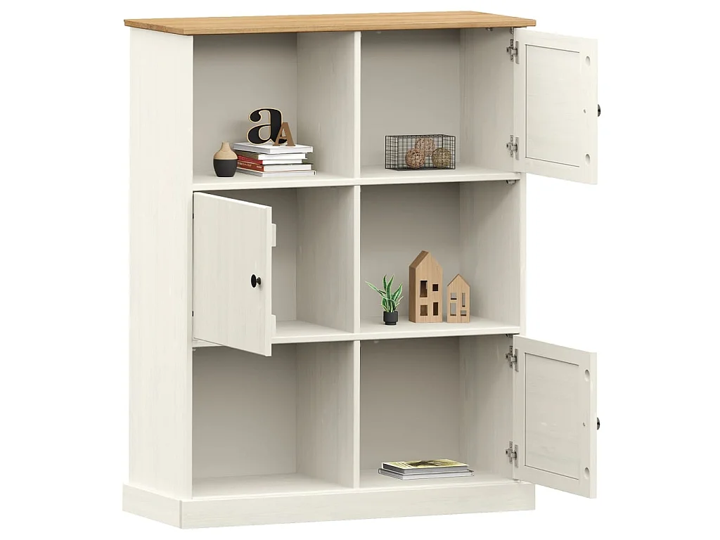 Librería VIGO madera maciza de pino blanco 90x35x114,5 cm