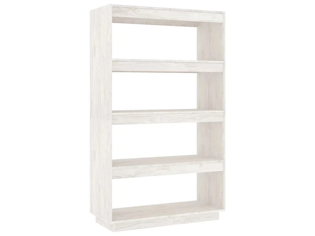 Boekenkast/kamerscherm 80x35x135 cm massief grenenhout wit