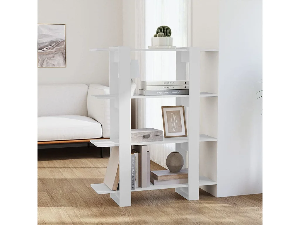 Boekenkast/kamerscherm 100x30x123,5 cm wit