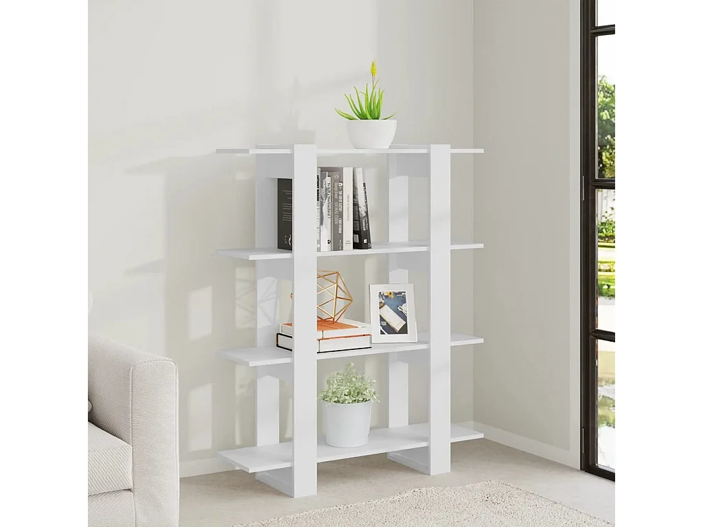 Boekenkast/kamerscherm 100x30x123,5 cm wit