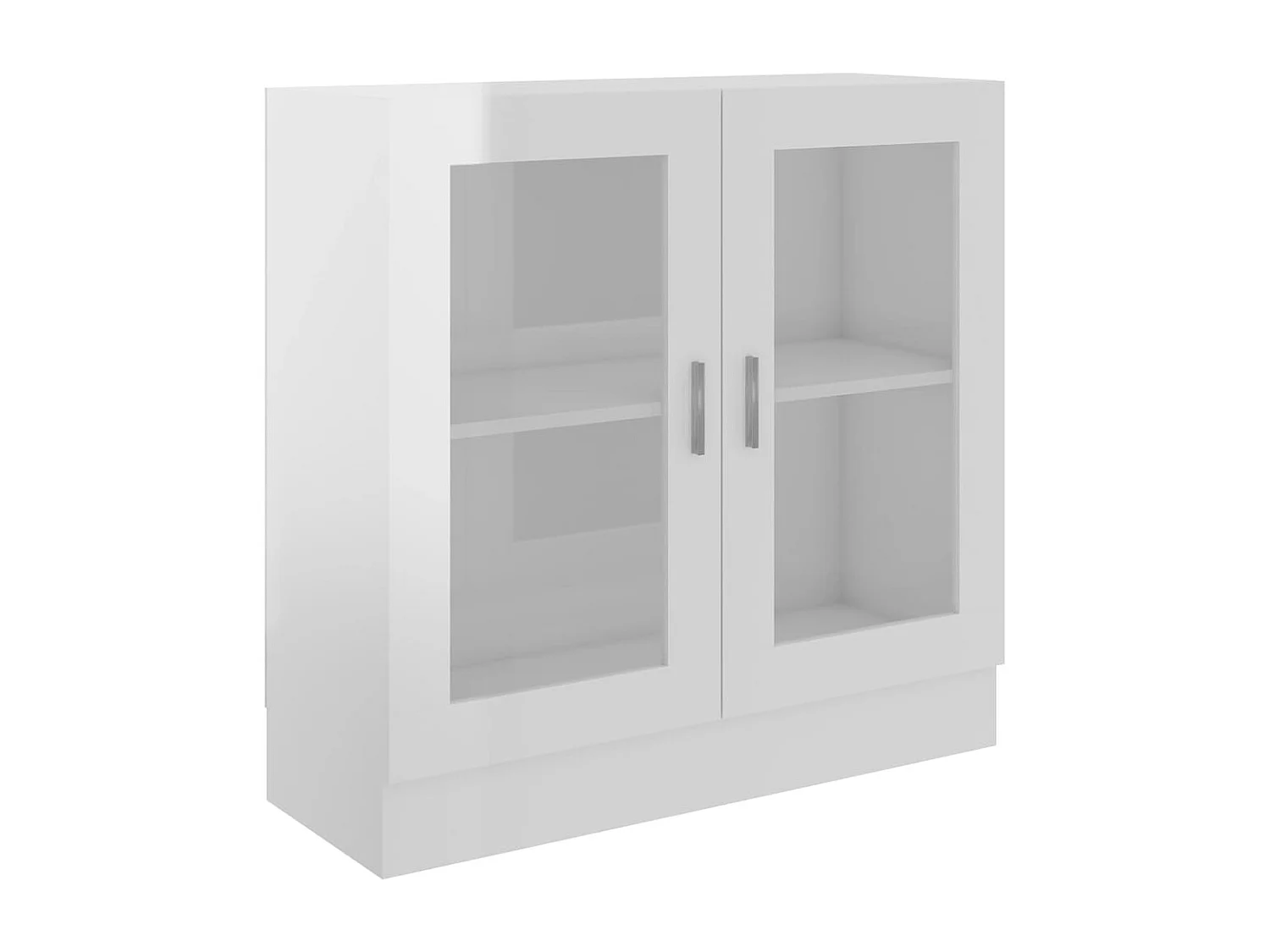 Vitrinekast 82,5x30,5x80 cm bewerkt hoogglans wit