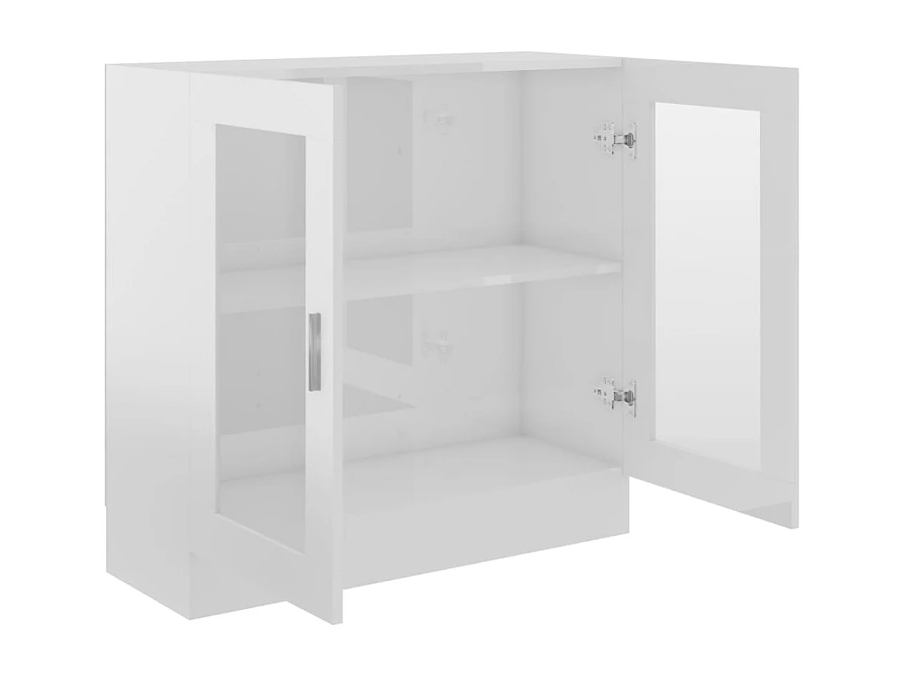 Vitrinekast 82,5x30,5x80 cm bewerkt hoogglans wit