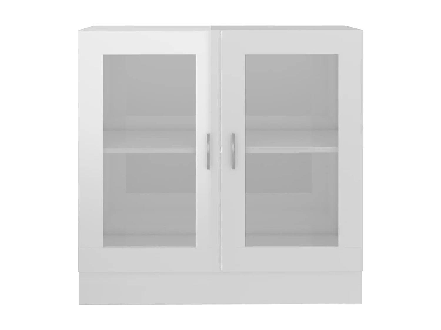 Vitrinekast 82,5x30,5x80 cm bewerkt hoogglans wit