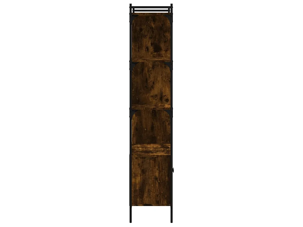 Bibliothèque avec portes chêne fumé 76,5x30x154,5 cm