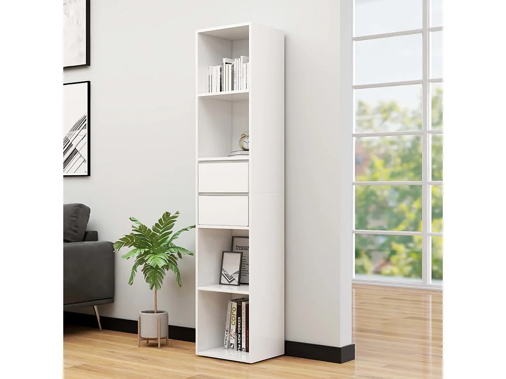 Estante 36x30x171 cm derivados de madeira branco brilhante