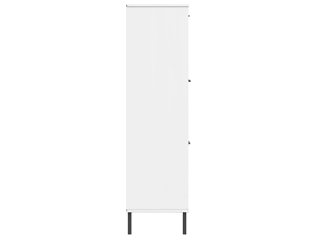 Biała Drewniana Biblioteczka OSLO z Metalowymi Nóżkami 90x35x128,5 cm - 6 Przegródek, Solidna i Elegancka