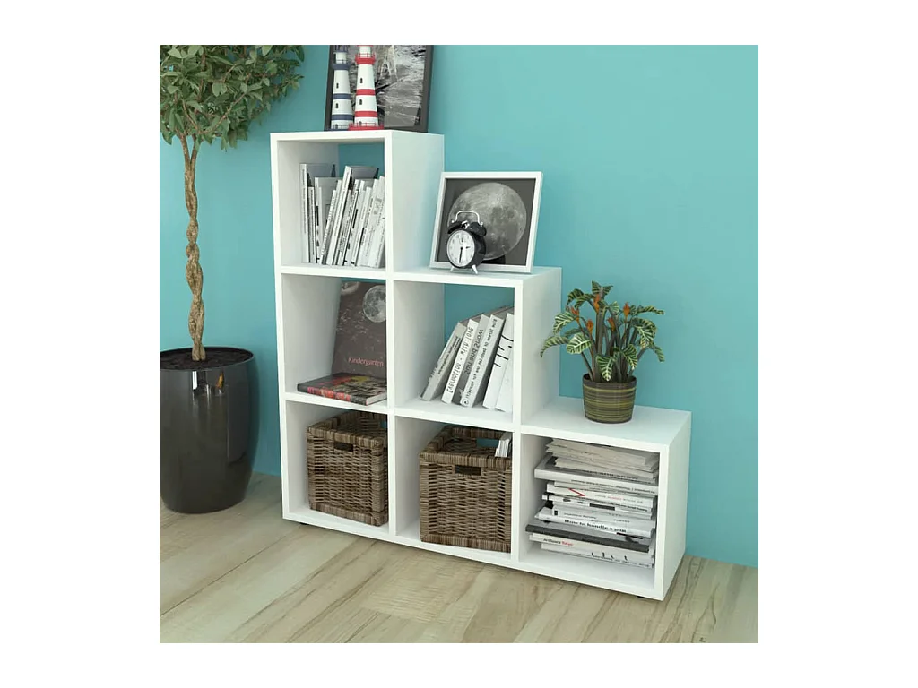 Libreria Scalare / Scaffale Espositore 107 cm Bianco