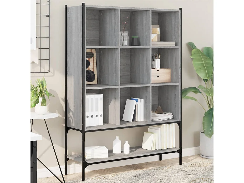 Bibliothèque sonoma gris 102x30x141,5 cm bois d'ingénierie