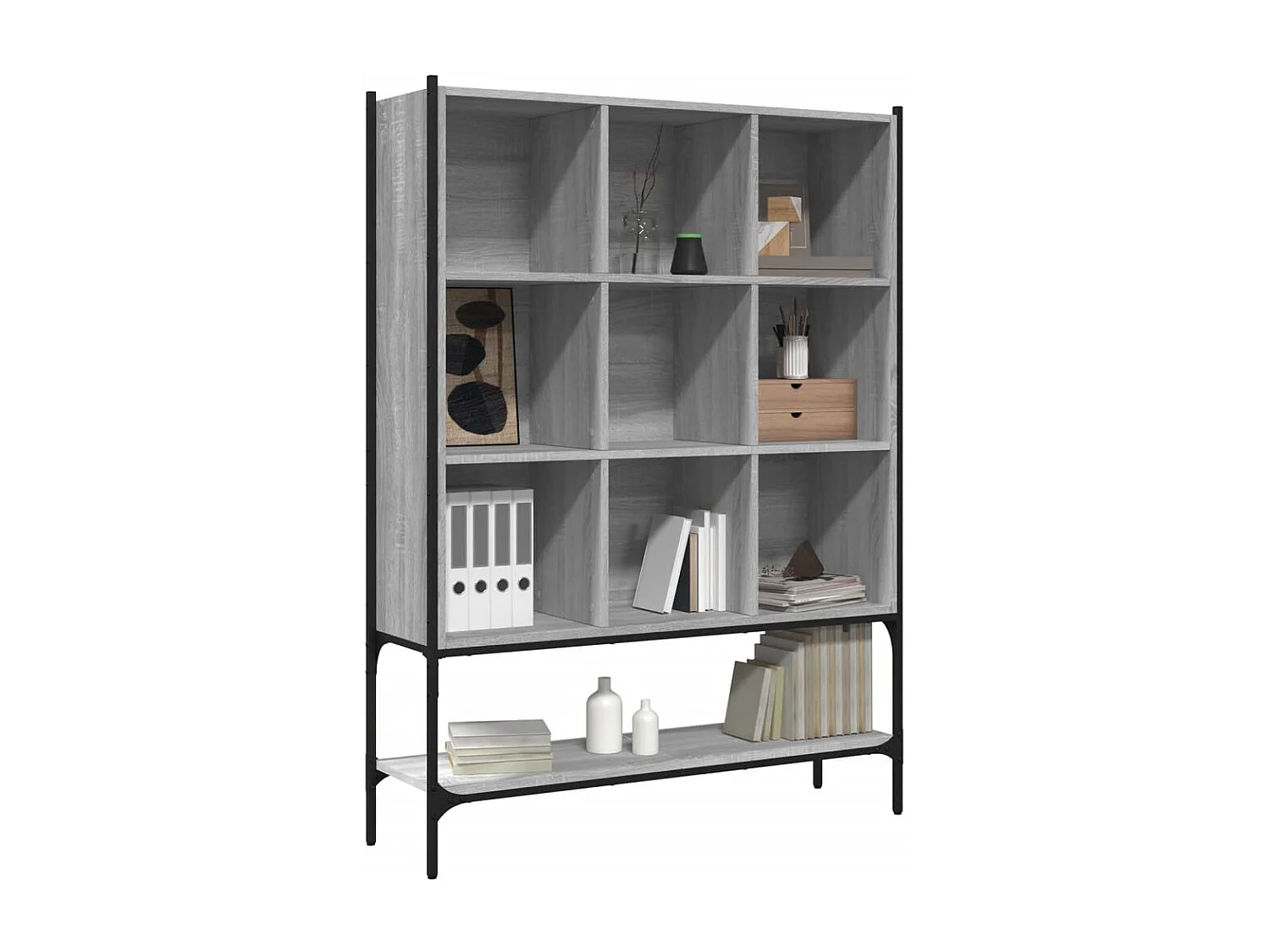 Bibliothèque sonoma gris 102x30x141,5 cm bois d'ingénierie