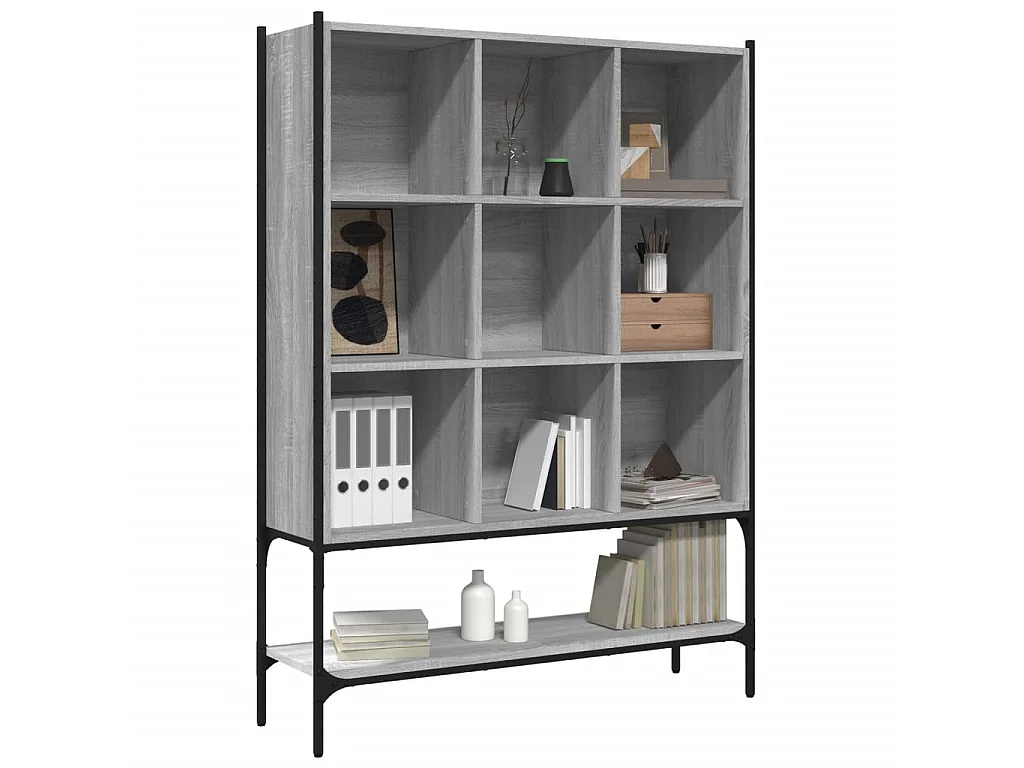 Libreria Grigio Sonoma 102x30x141,5 cm in Legno Multistrato