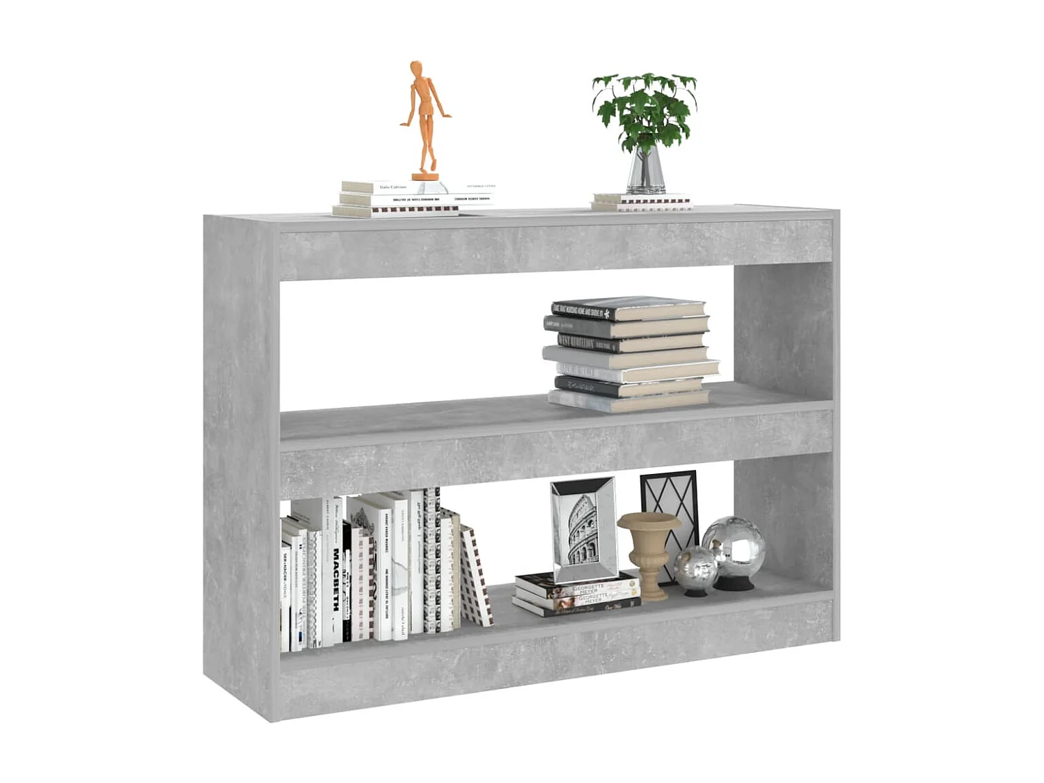 Bibliothèque/Séparateur de pièce Gris béton 100x30x72 cm