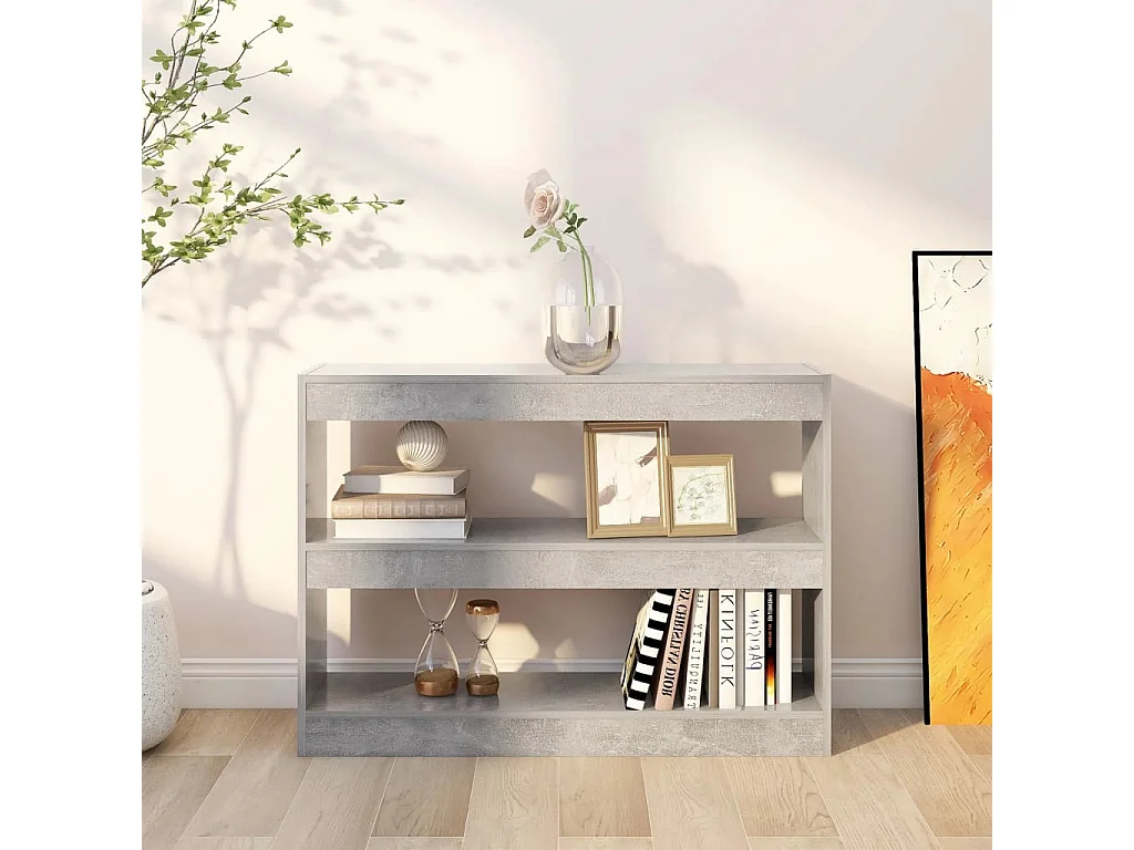 Bibliothèque/Séparateur de pièce Gris béton 100x30x72 cm