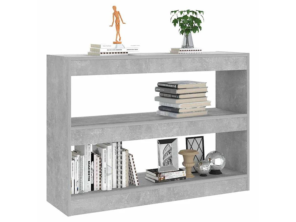 Bibliothèque/Séparateur de pièce Gris béton 100x30x72 cm