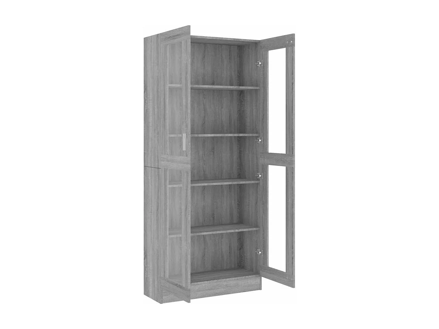 Vitrinenschrank Grau Sonoma 82,5x30,5x185 cm Holzwerkstoff